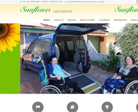 Sunflowercareservices website is responsive in wordpress Asutralia